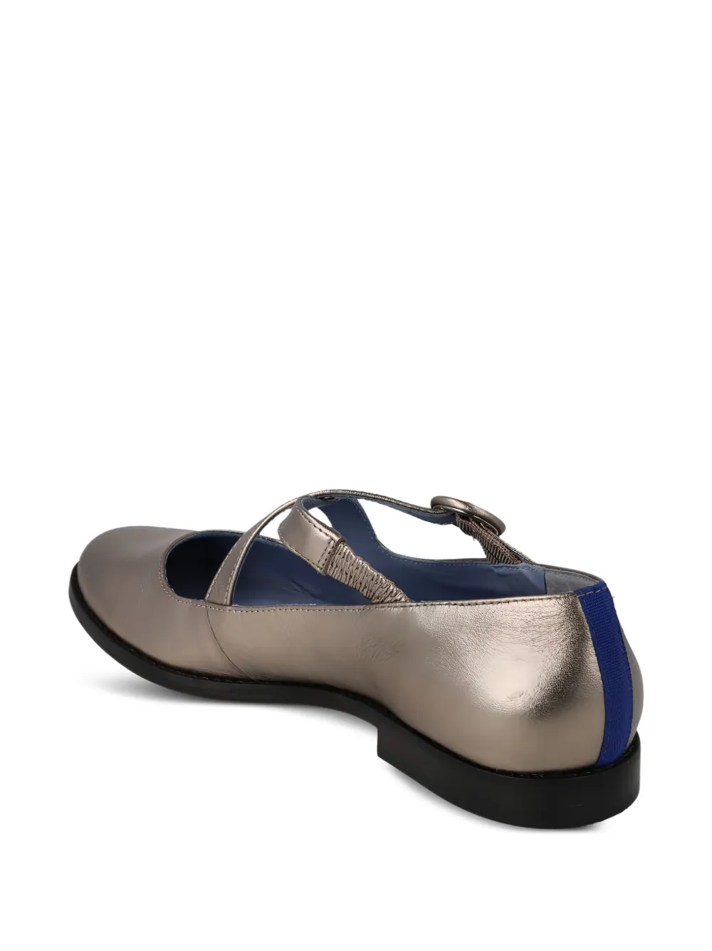 Blue Bird Shoes buckle-strap metallic leather ballet flats Gold
