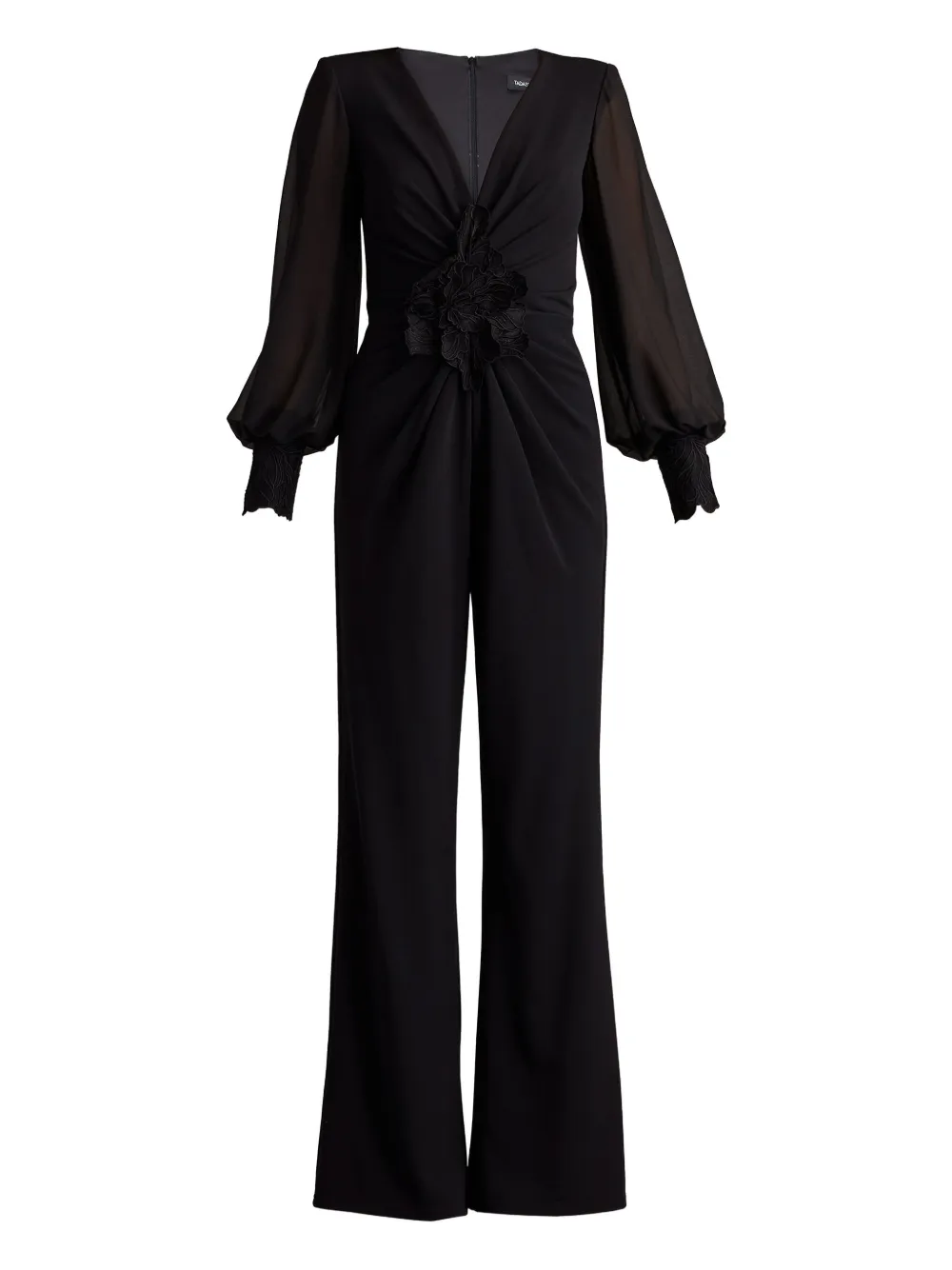floral-embellished V-neck jumpsuit