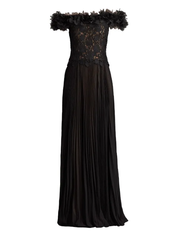 tadashi shoji floral lace dress Embellished Convertible Lace-Up Gown in Floral Pink - 10 main image 1