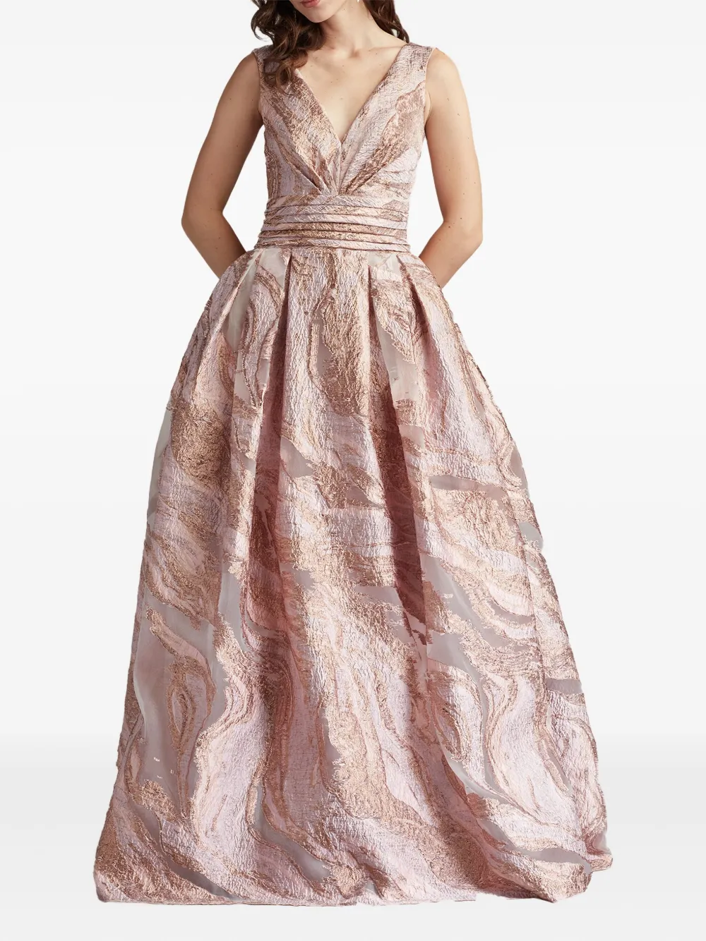 Tadashi Shoji Fontaine gown dress Roze