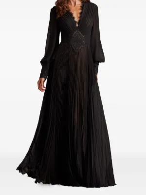 TADASHI SHOJI メタリック ウォーターフォール フラウンスガウン Tadashi Shoji Gown