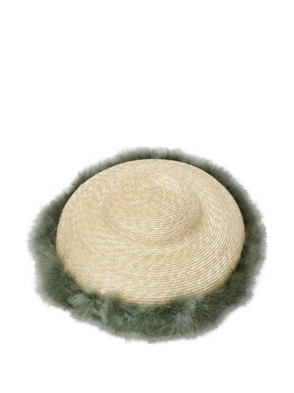 Yesey feather-trimmed straw hat | Image 2