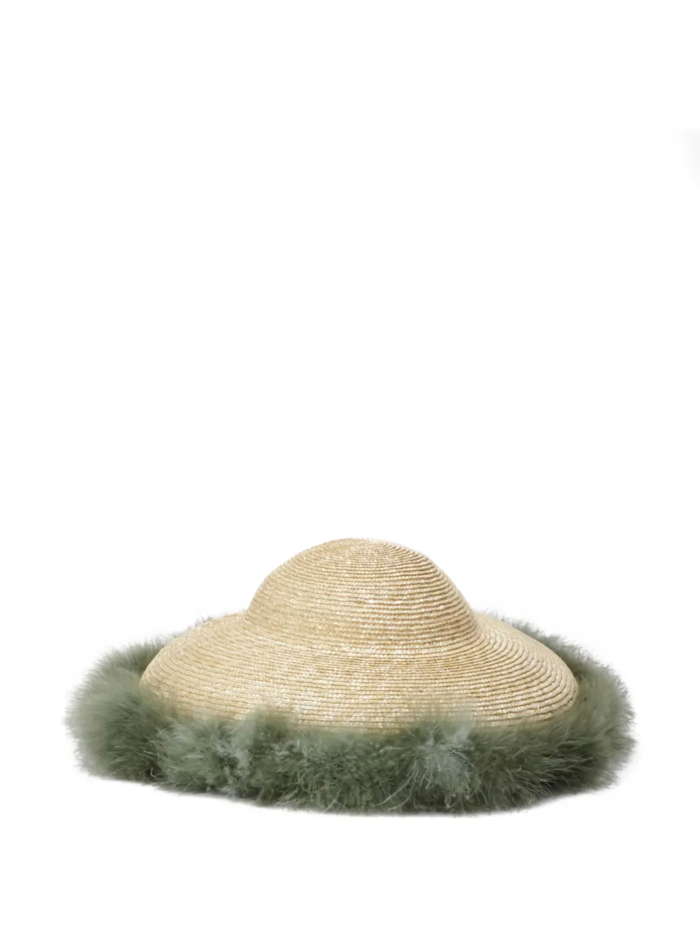 Yesey feather-trimmed straw hat - ニュートラル Yesey feather-trimmed straw hat - ニュートラル