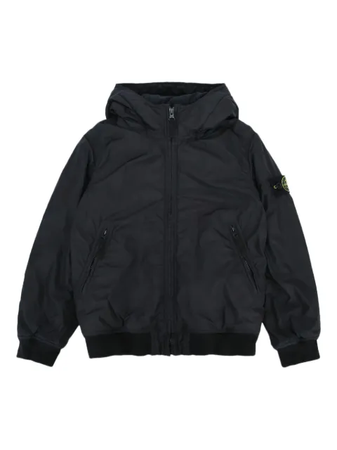Stone Island Junior Compass-badge hooded bomber jacket