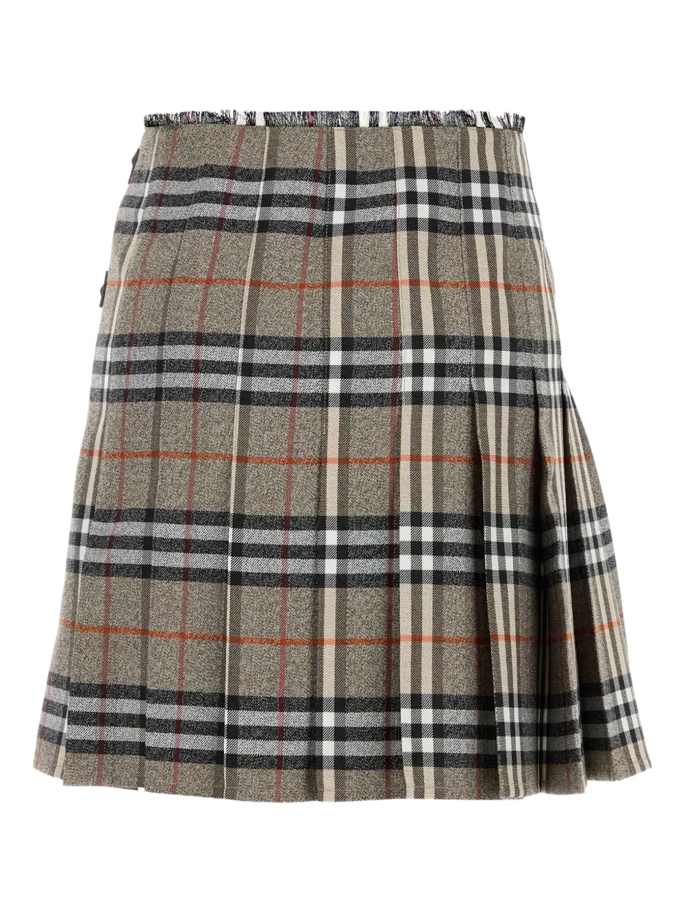 Burberry Geruite wollen midi-rok Grijs