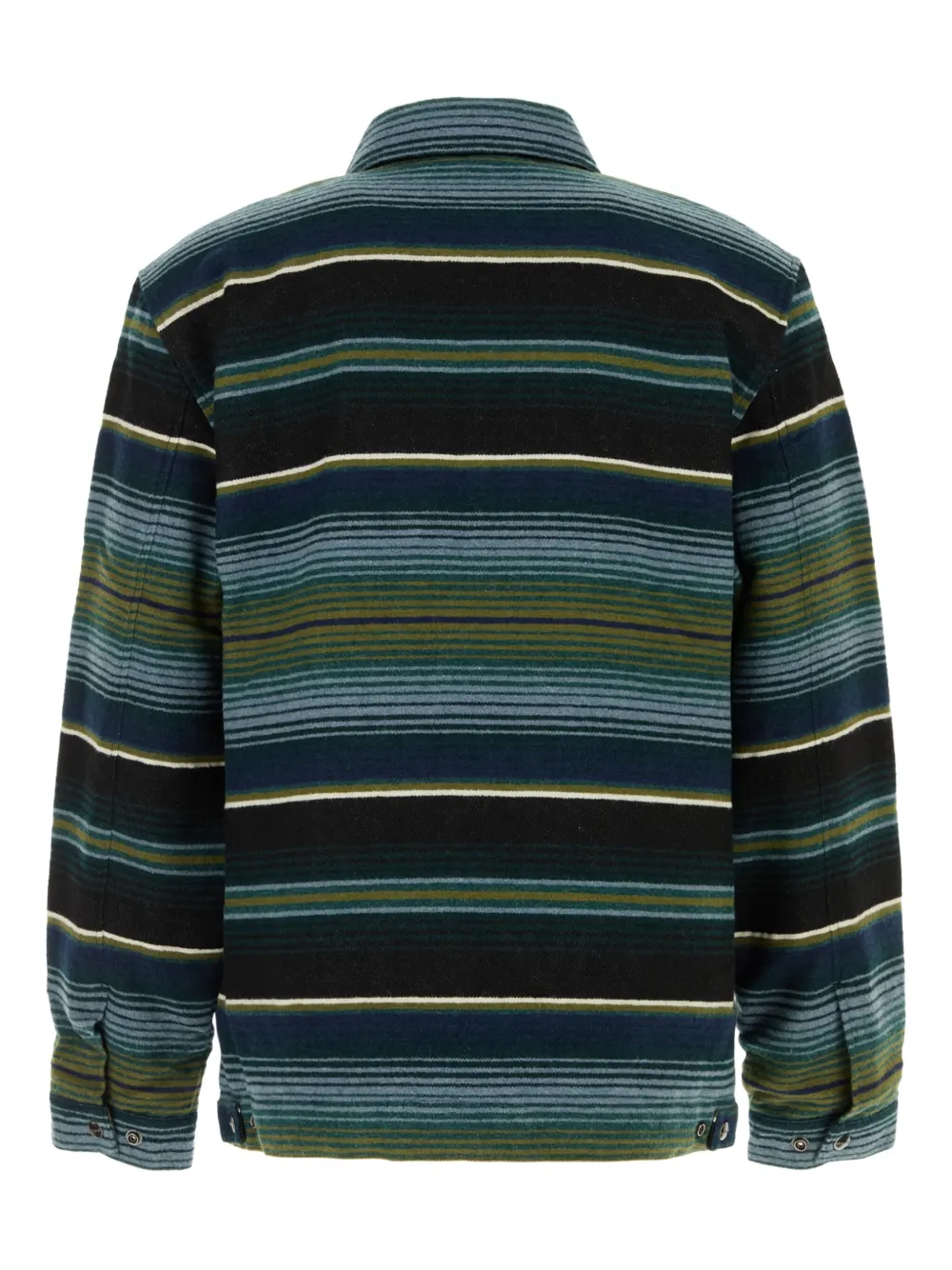 Carhartt WIP striped-pattern zip-up shirt jacket Blauw