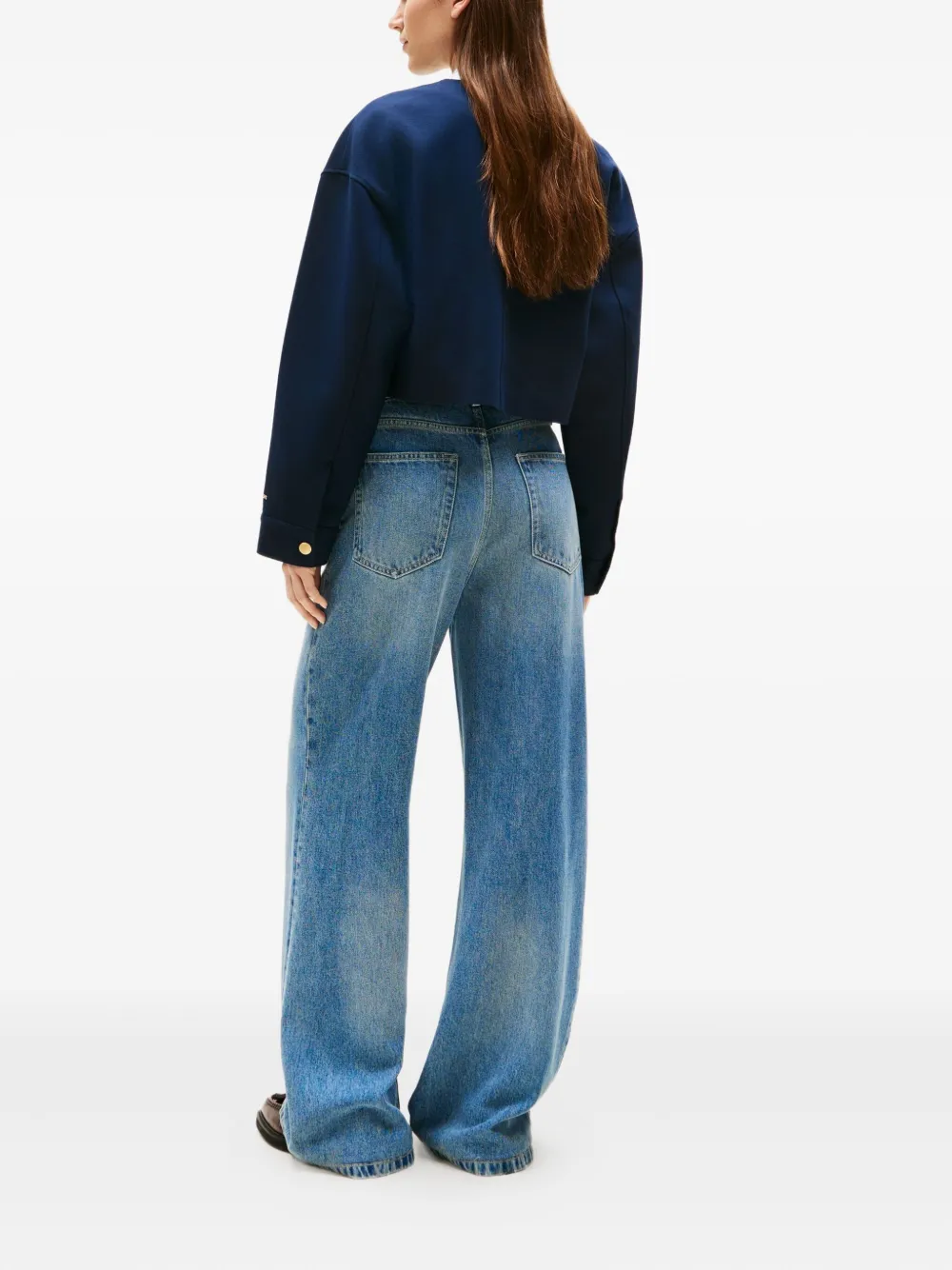 Tommy Hilfiger Cropped jack met paspelzak Blauw