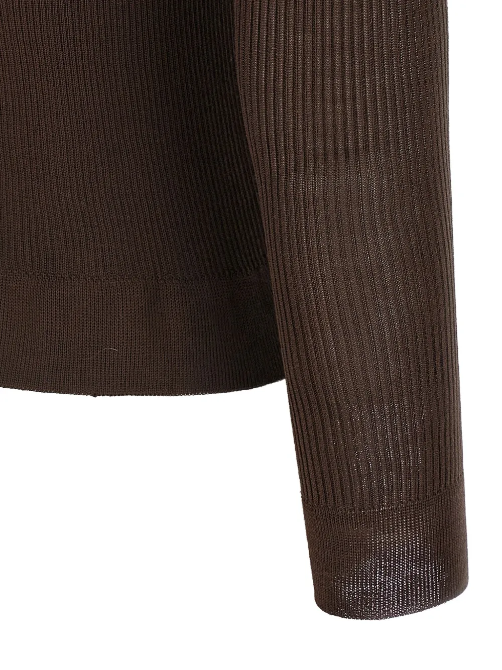 Magda Butrym Geribbelde zijden sweater Bruin