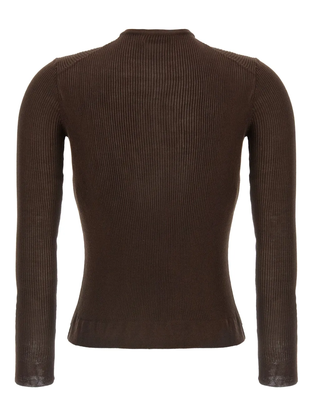 Magda Butrym Geribbelde zijden sweater Bruin