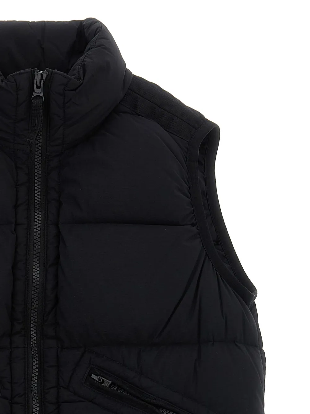 Stone Island Junior quilted zip-front gilet Zwart