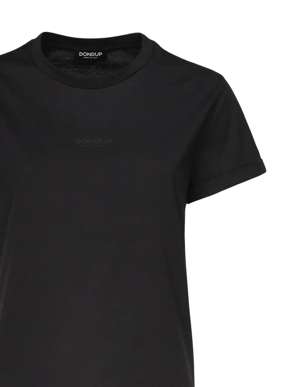 DONDUP logo-embroidered crew-neck T-shirt Zwart