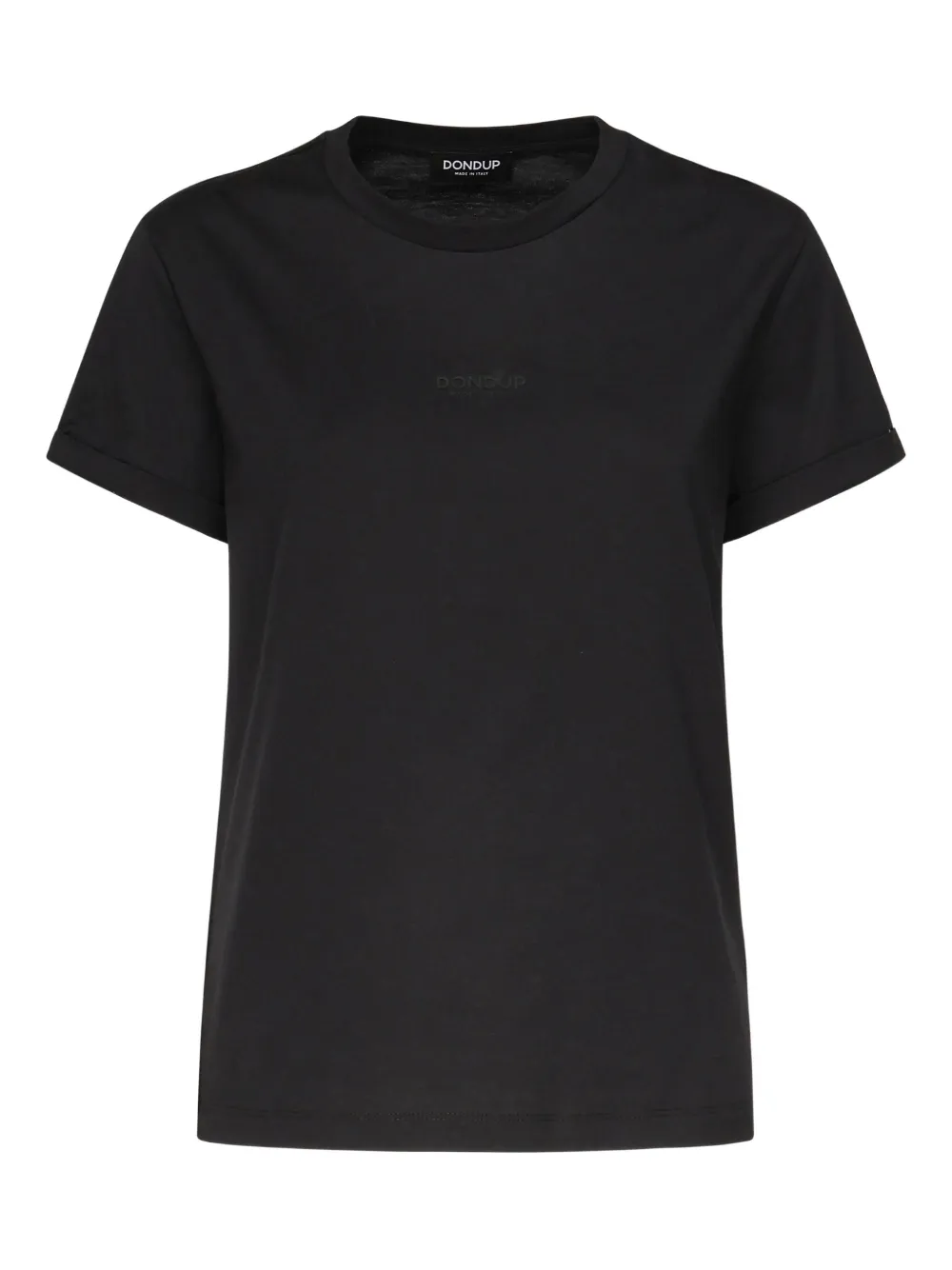 DONDUP logo-embroidered crew-neck T-shirt Zwart