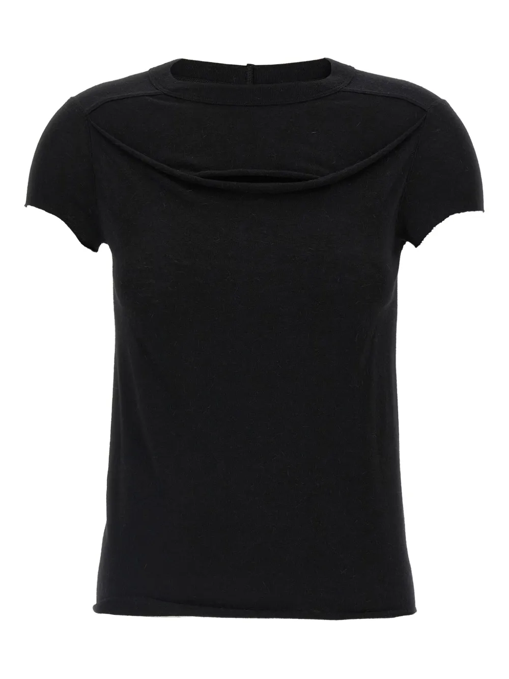 Rick Owens Gerafeld T-shirt met ronde hals Zwart