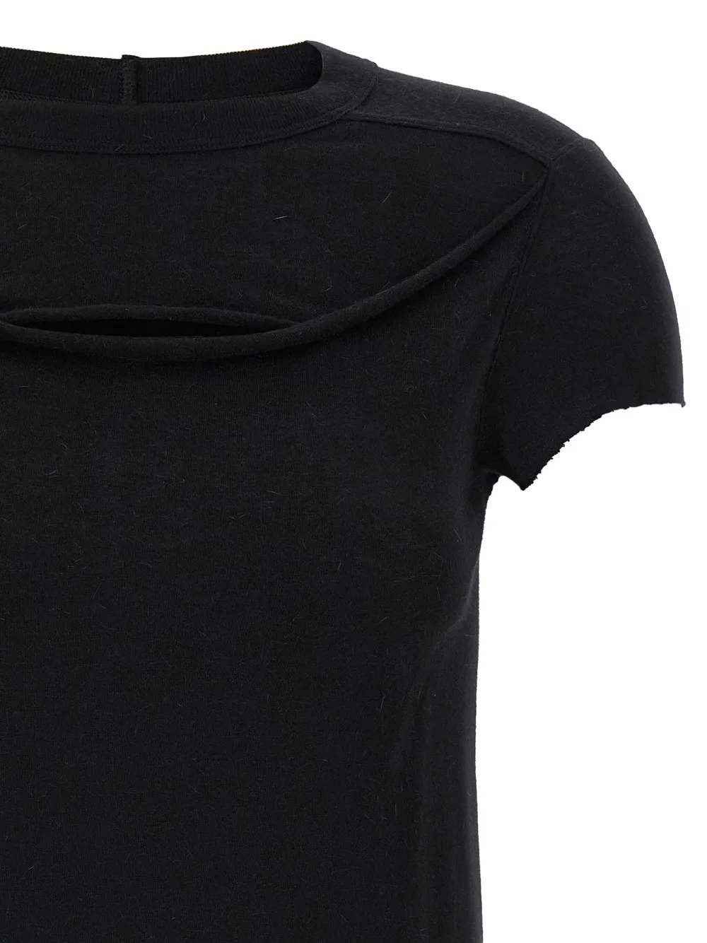 Rick Owens Gerafeld T-shirt met ronde hals Zwart