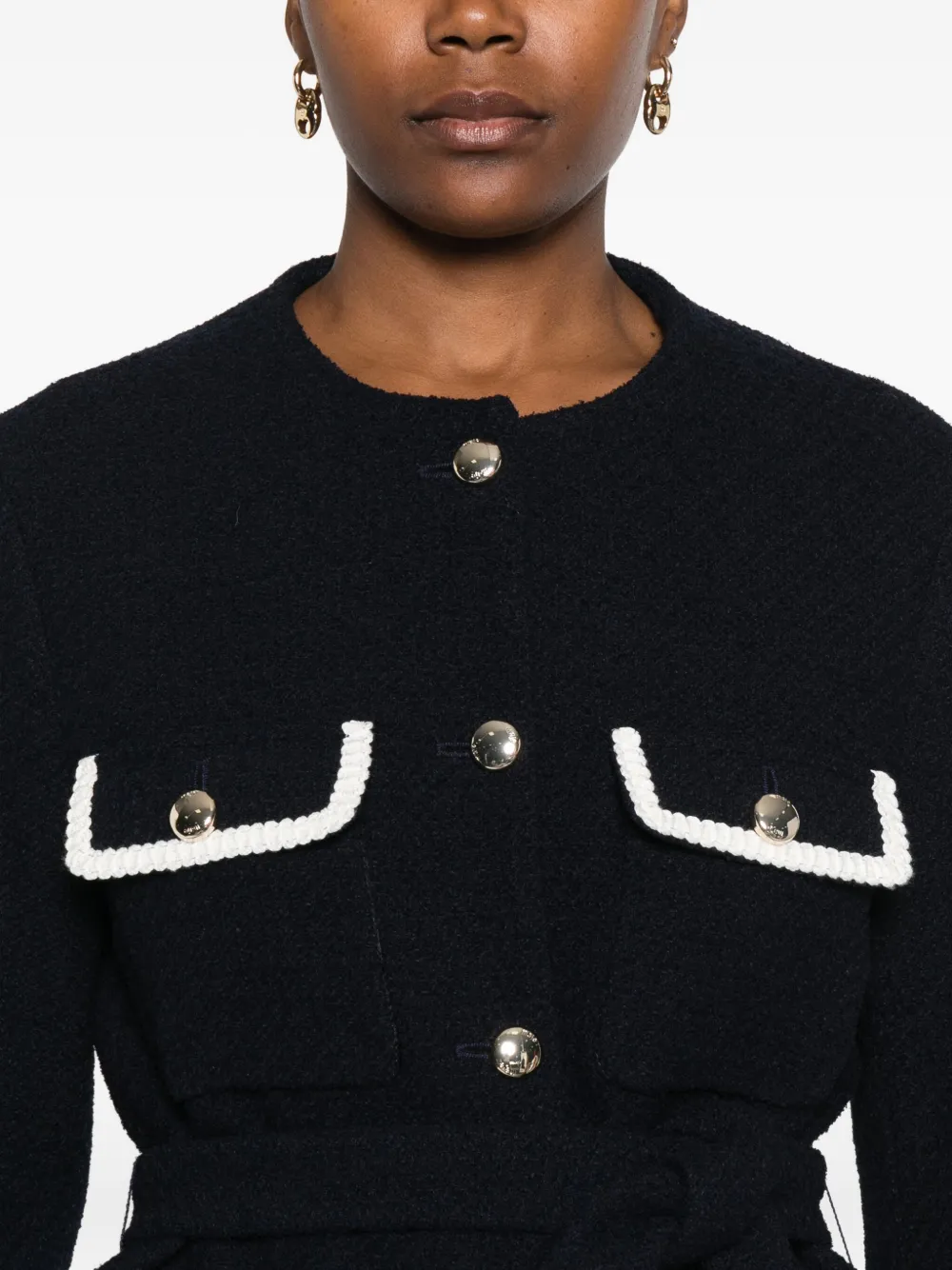 Maje Tweed jack Blauw