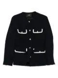 Maje belted tweed jacket - Blue