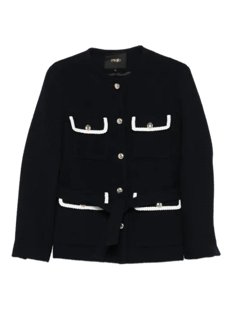 Maje belted tweed jacket