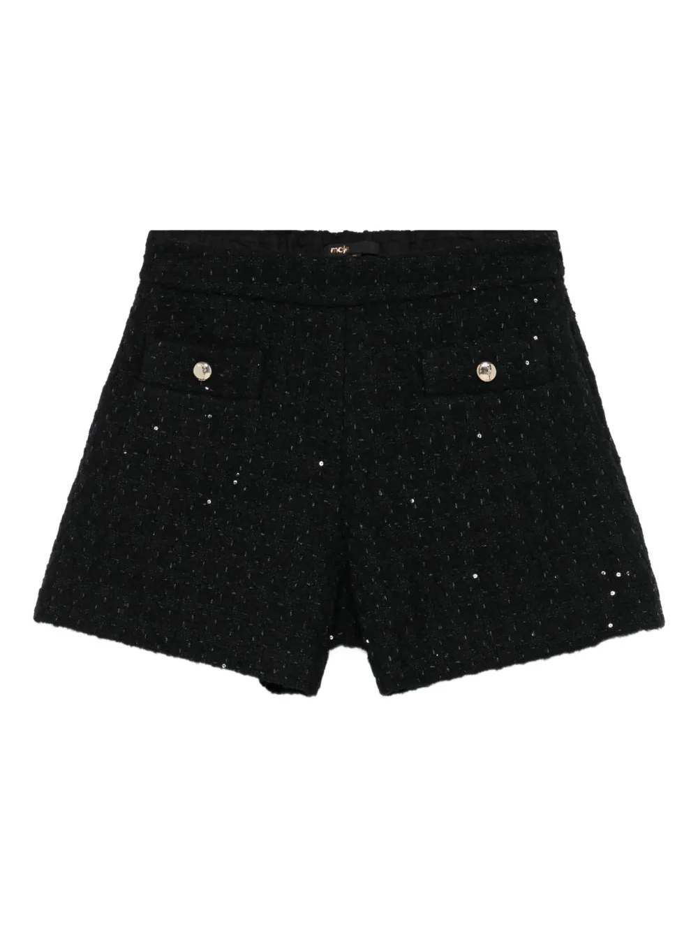 Maje sequin-embellished tweed shorts | Black | Image 1