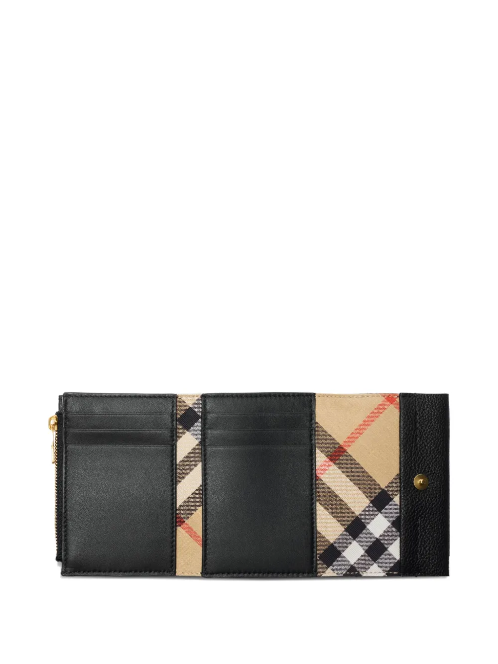 Burberry Cotswolds leather check-engraved wallet Zwart