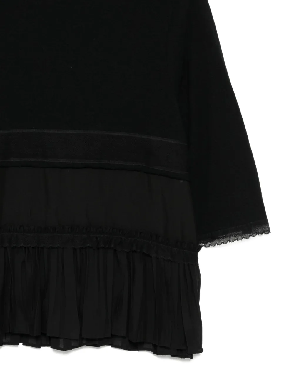 Undercover Pleated Cotton Blouse In Black