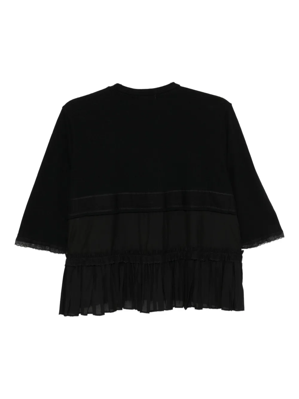 Undercover Geplooide katoenen blouse - Zwart