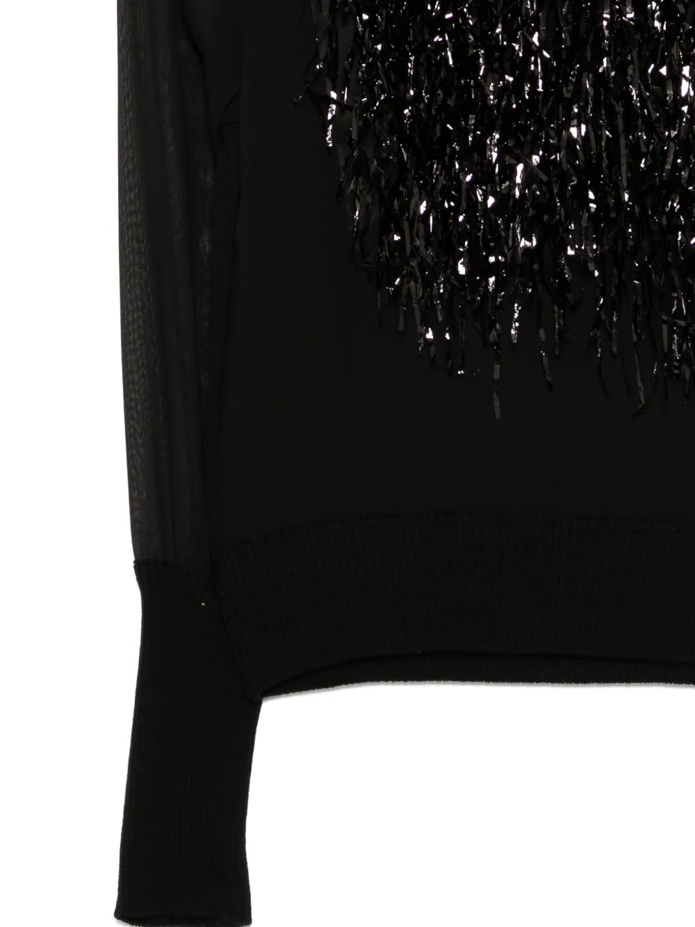 Undercover Sparkle-tassel Top In Black