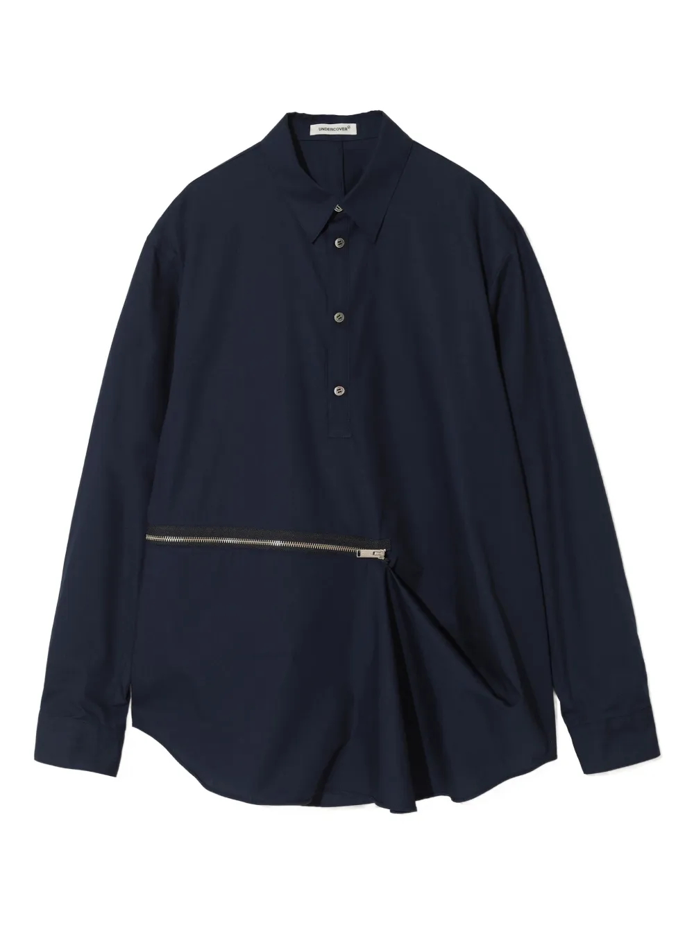 Undercover zip-detail draped shirt Blauw