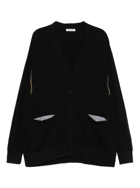 Undercover zipper-embellished cotton cardigan