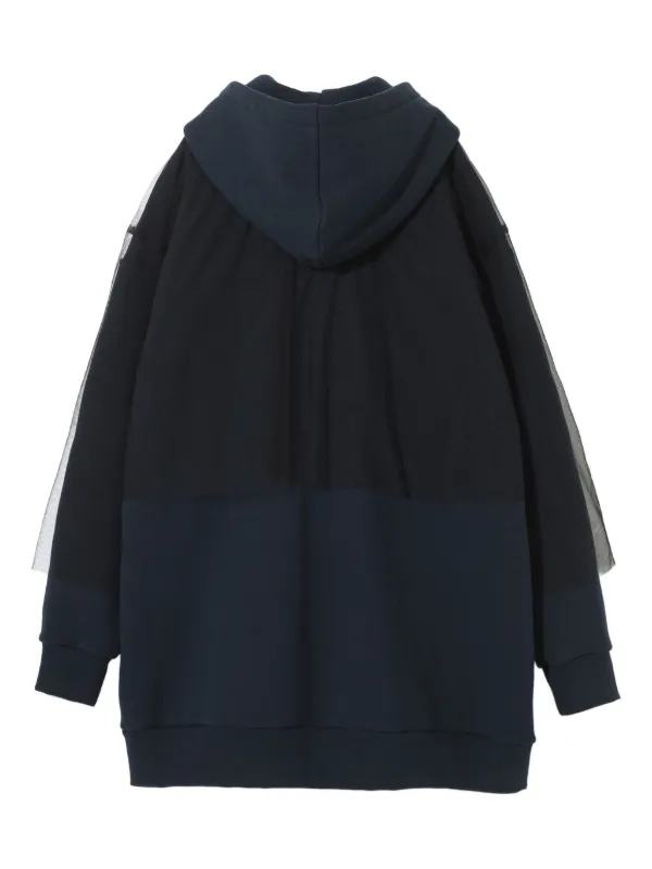 épine volume tulle hoodie BLACK 89-FULL-ZIP-