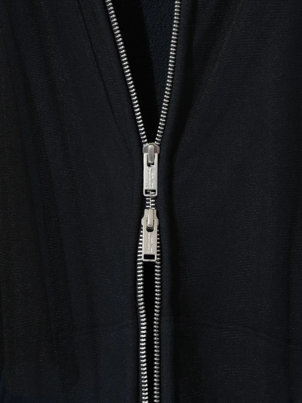 Undercover tulle-paneled zip-up hoodie Blauw