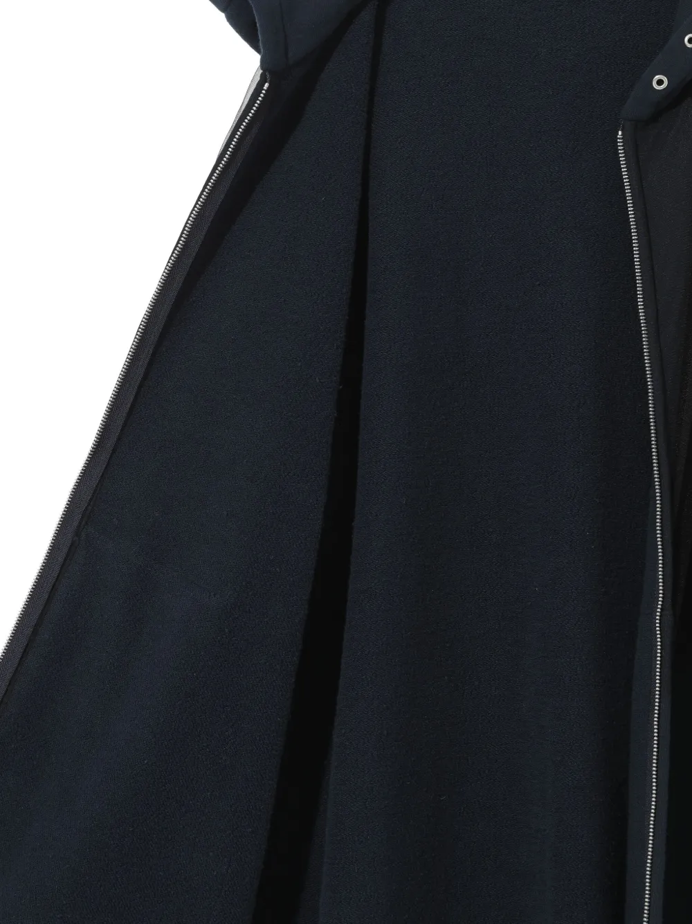 Undercover tulle-paneled zip-up hoodie Blauw