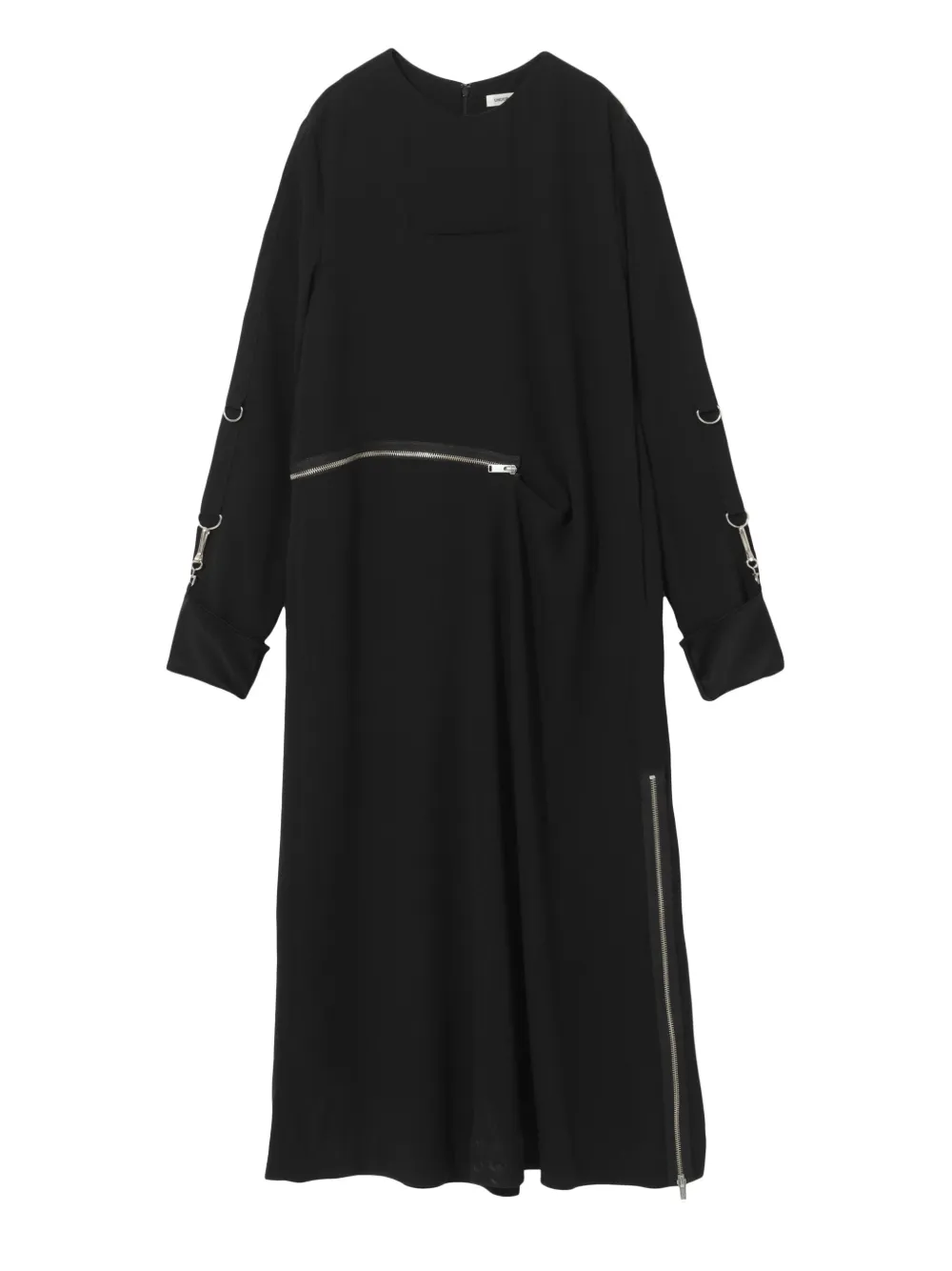 Undercover zip-detail ring-embellished dress Zwart