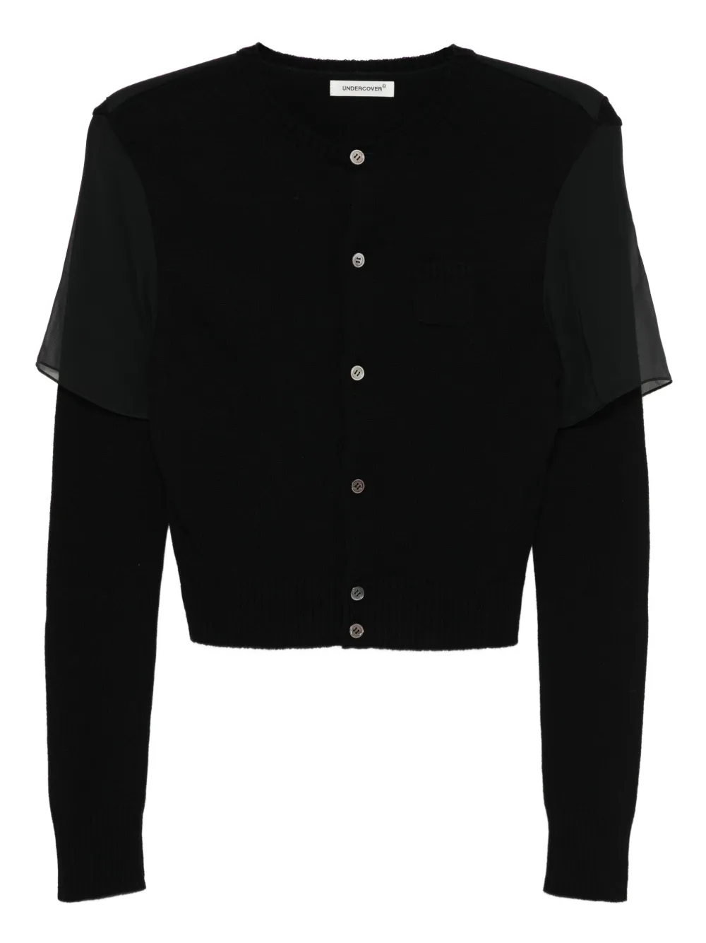 Undercover Double-layer Cardigan In Black