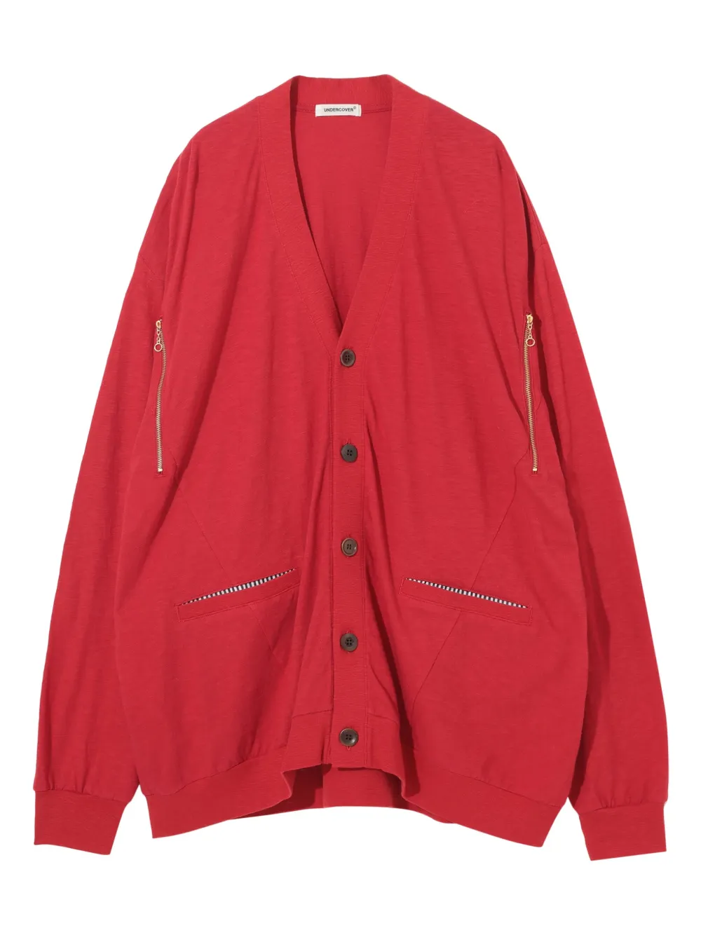 Undercover Button-up vest met ritszak Rood