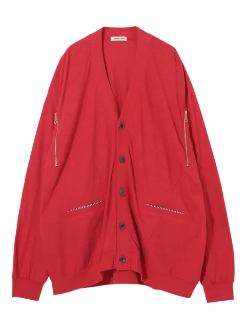 Undercover zip-pocket button-up cardigan