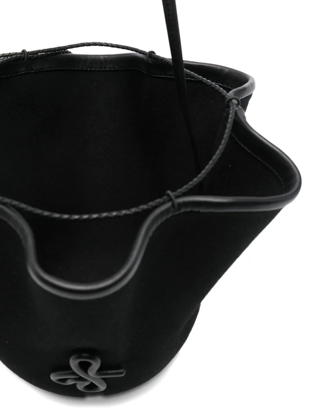 Ruslan Baginskiy Bucket-tas met ruches Zwart