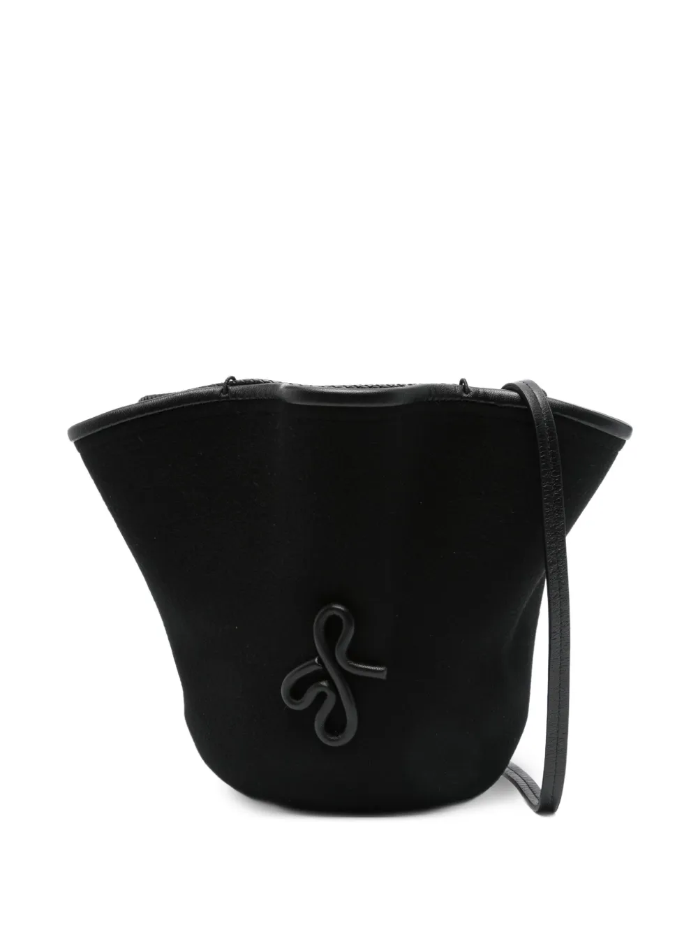 Ruslan Baginskiy Bucket-tas met ruches Zwart