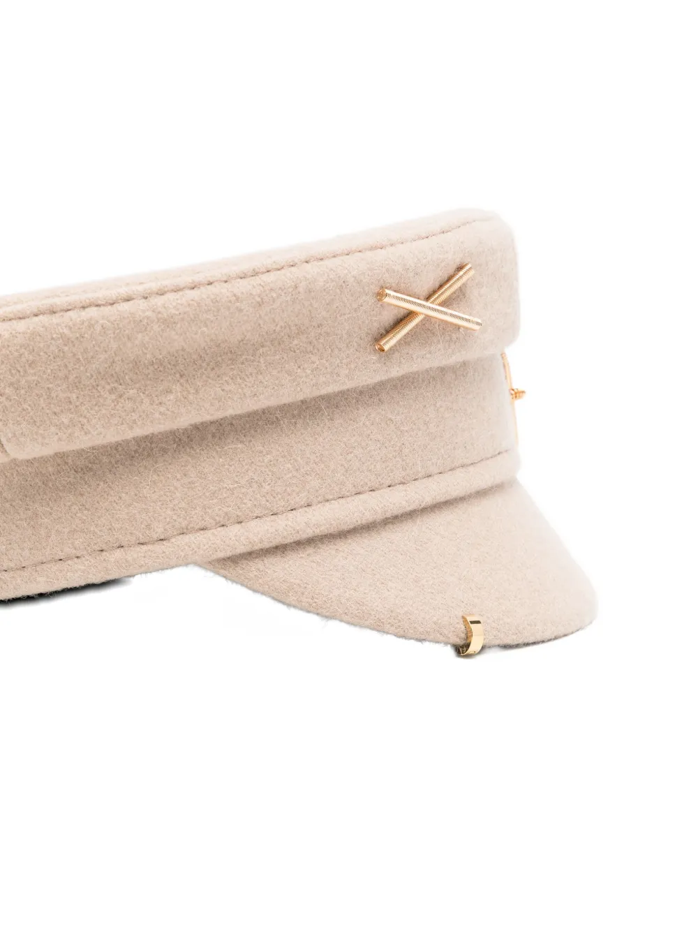 Ruslan Baginskiy gold-logo cross-detail hat Beige