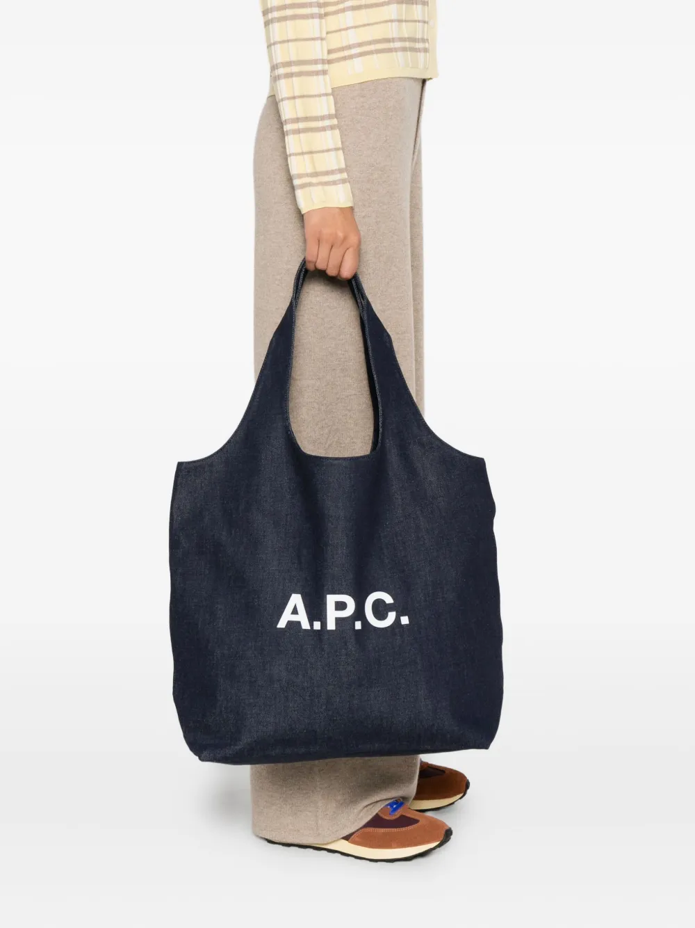 A.P.C. Ninon shopper met logoprint Blauw