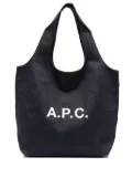 A.P.C. Ninon logo-print tote bag - Blue