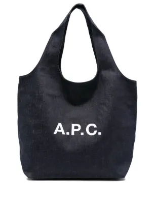 A.P.C. Bolsa Tote Ninon Com Logo | Preto | FARFETCH BR