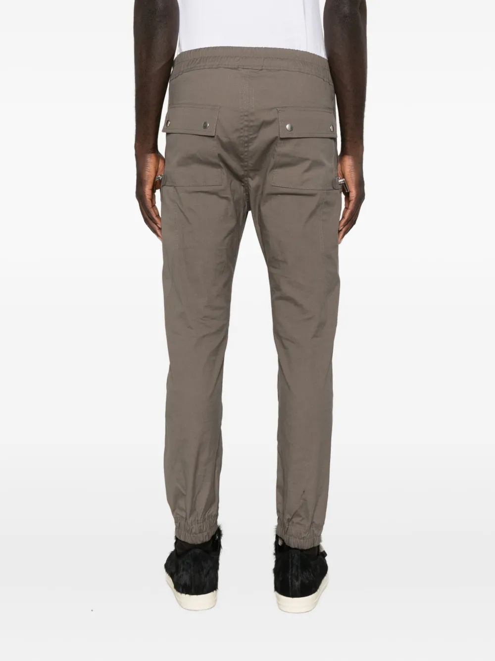 Rick Owens Slim Fit Cargo Trousers With Zipper And Snap In Brown