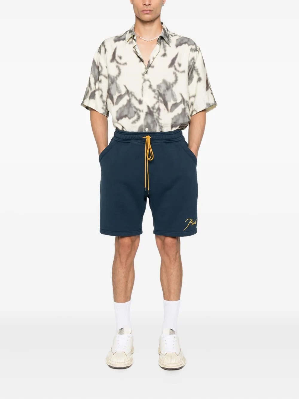 RHUDE drawstring pocket shorts Blauw