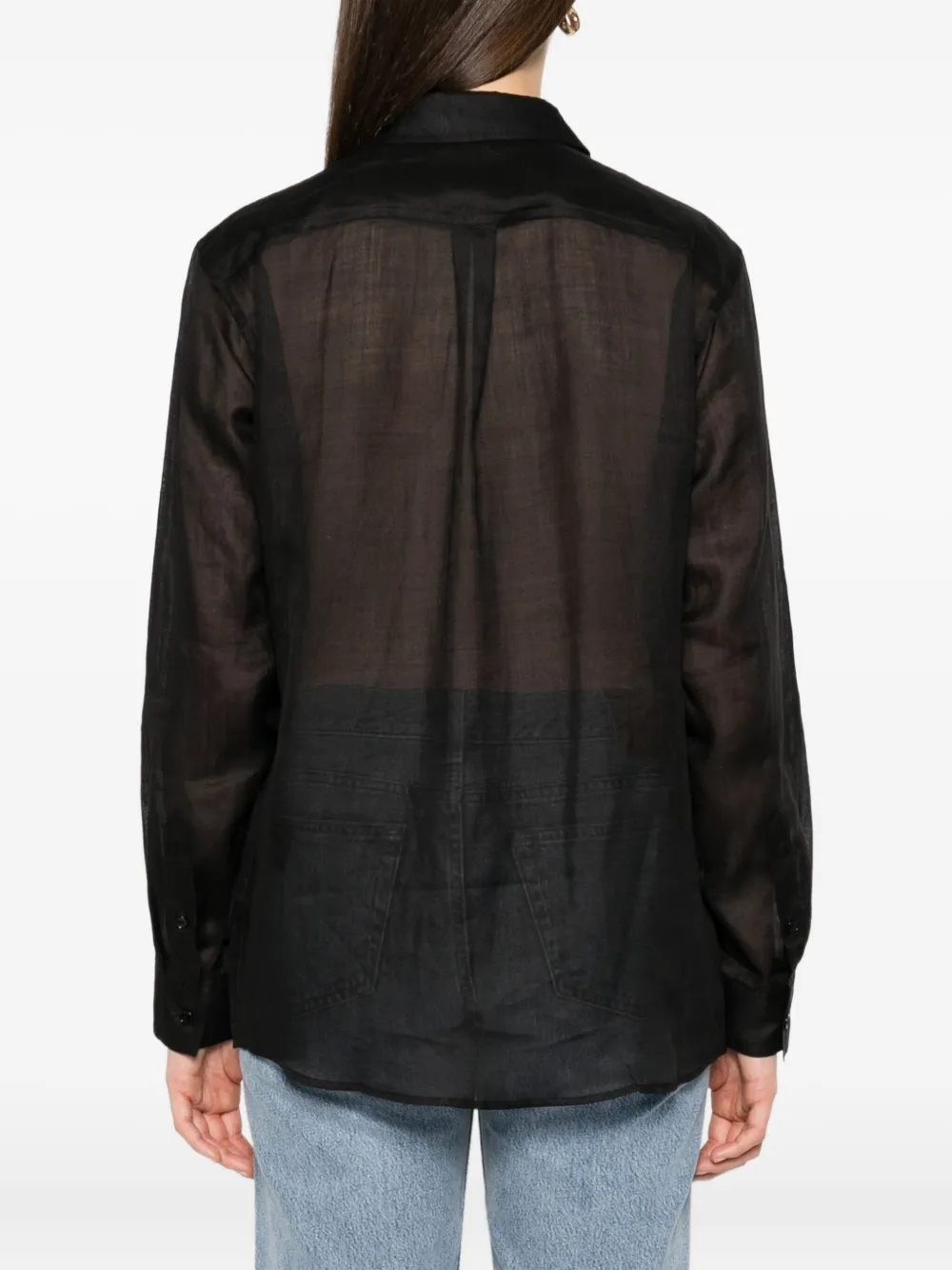 TOTEME Ramie blouse met knopen Zwart