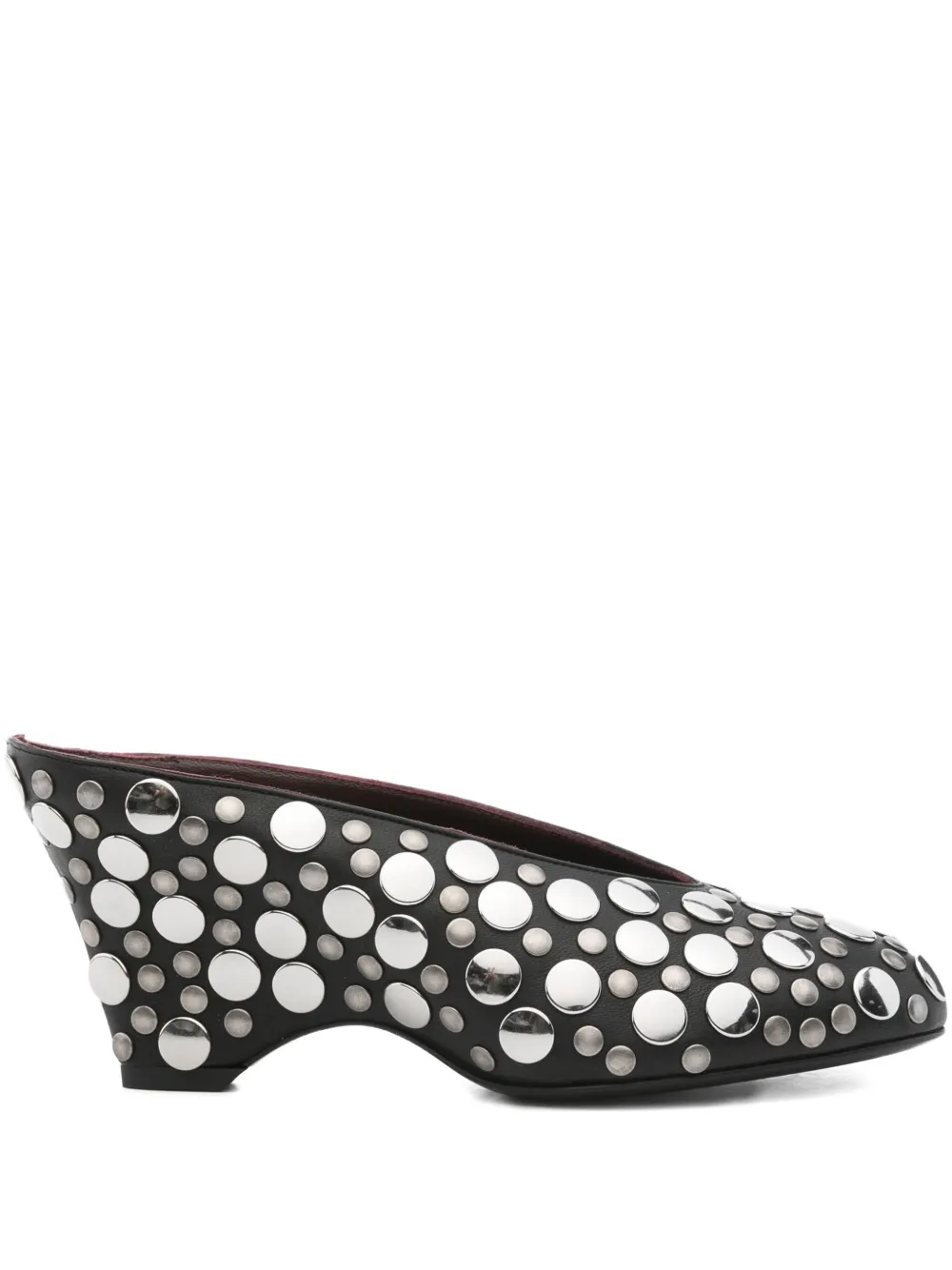 KHAITE 70mm metallic-studded heeled mules Black