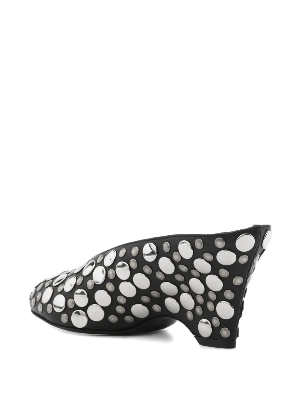 KHAITE 70mm metallic-studded heeled mules Black