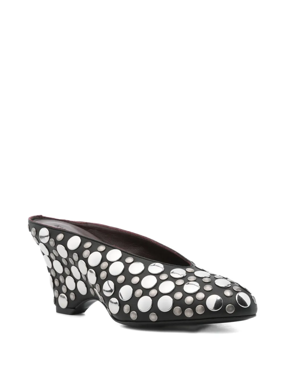 KHAITE 70mm metallic-studded heeled mules Black