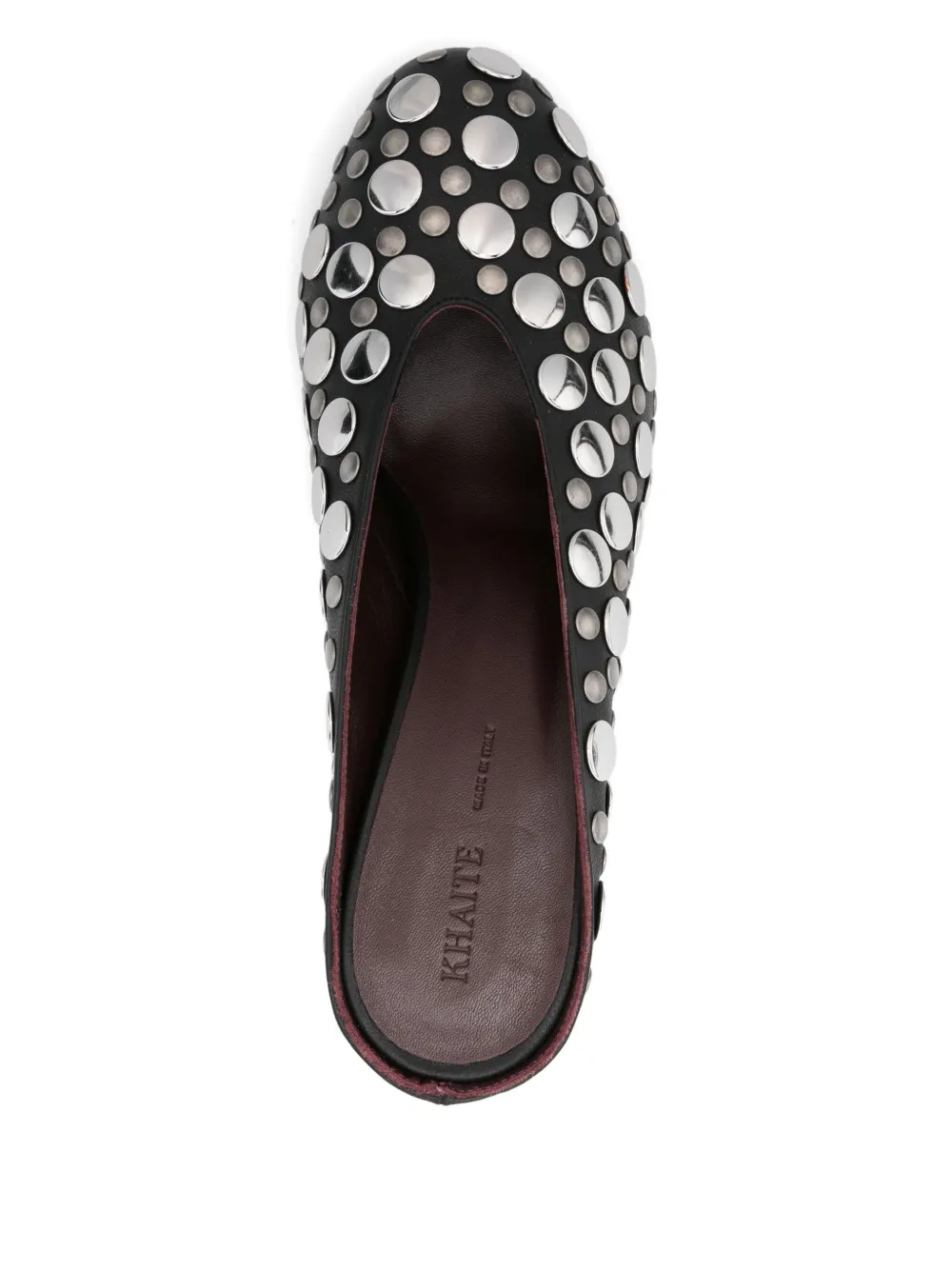 KHAITE 70mm metallic-studded heeled mules Black