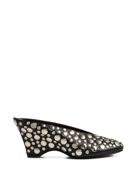 KHAITE mules metalizados con tacón de 70mm