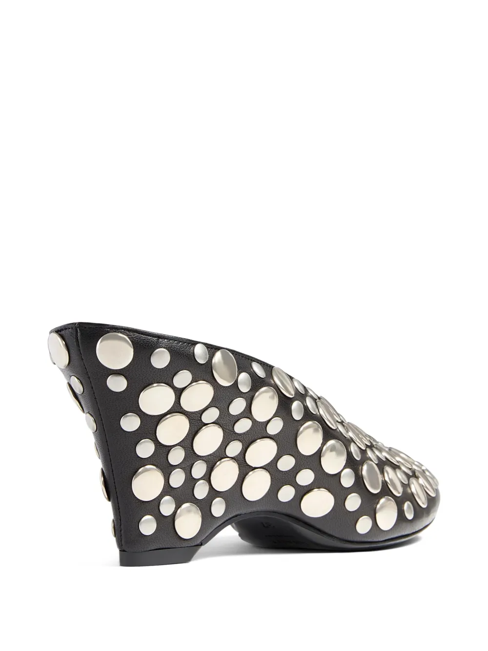 Khaite Cloak Wedge Mules in Black, view 3